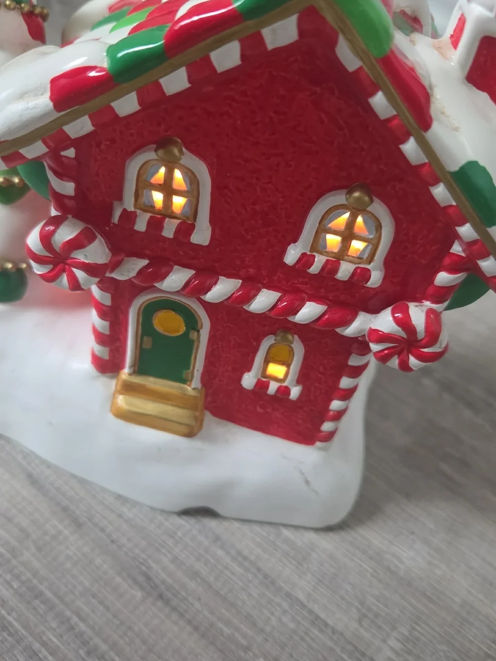 Vintage M&M'S Red & Green Candy Cottage Holiday Figurine